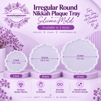 Irregular Round Nikkah Plaque Tray DIY Resin Silicone Mold – 5, 8 & 10 Inch